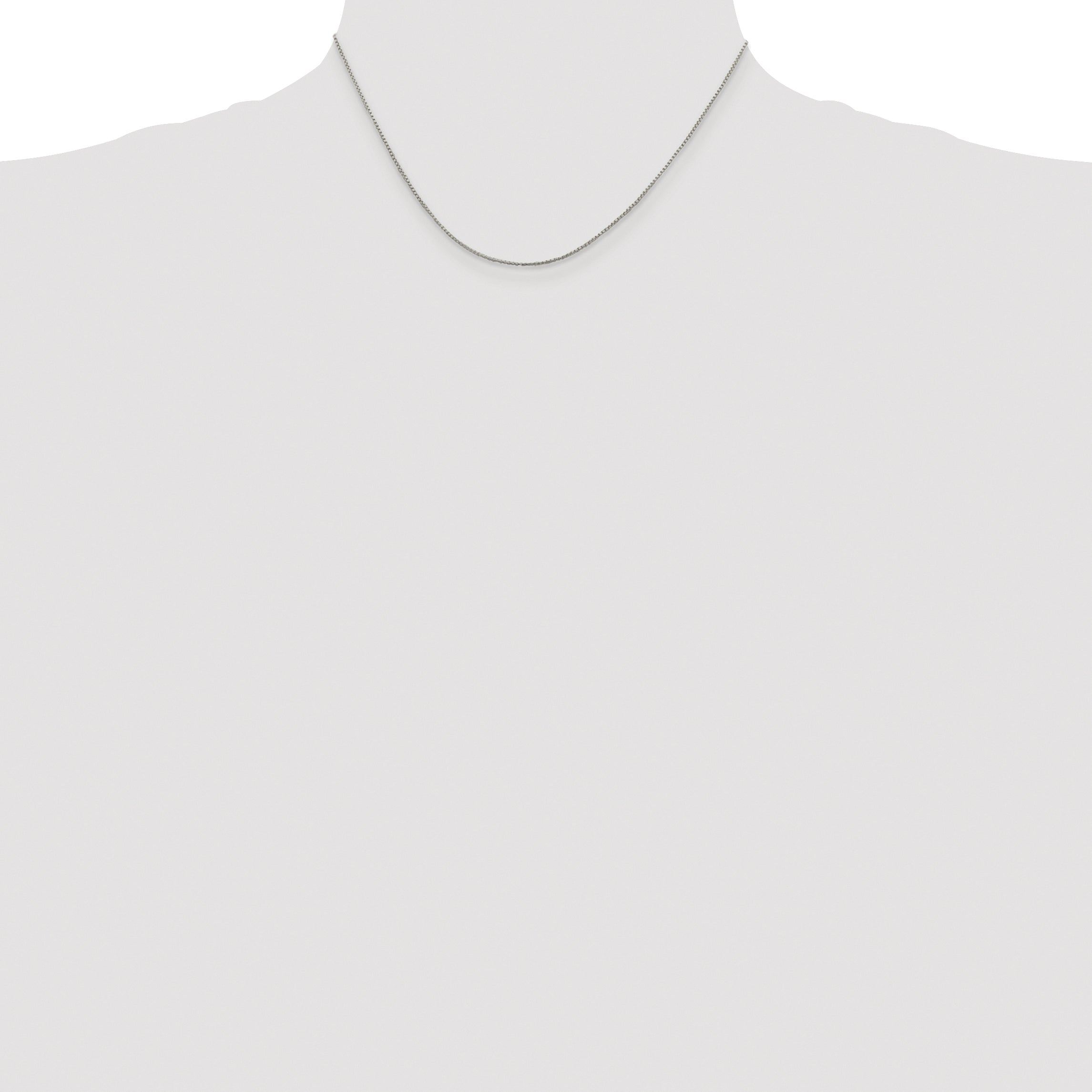 Sterling Silver Rhodium-plated 1mm Round Box Chain