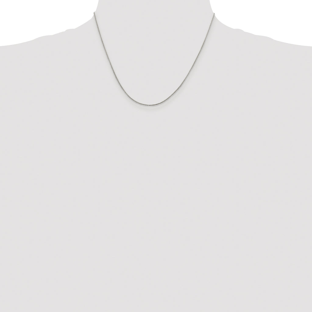 Sterling Silver Rhodium-Plated Box Chain Necklace 1mm