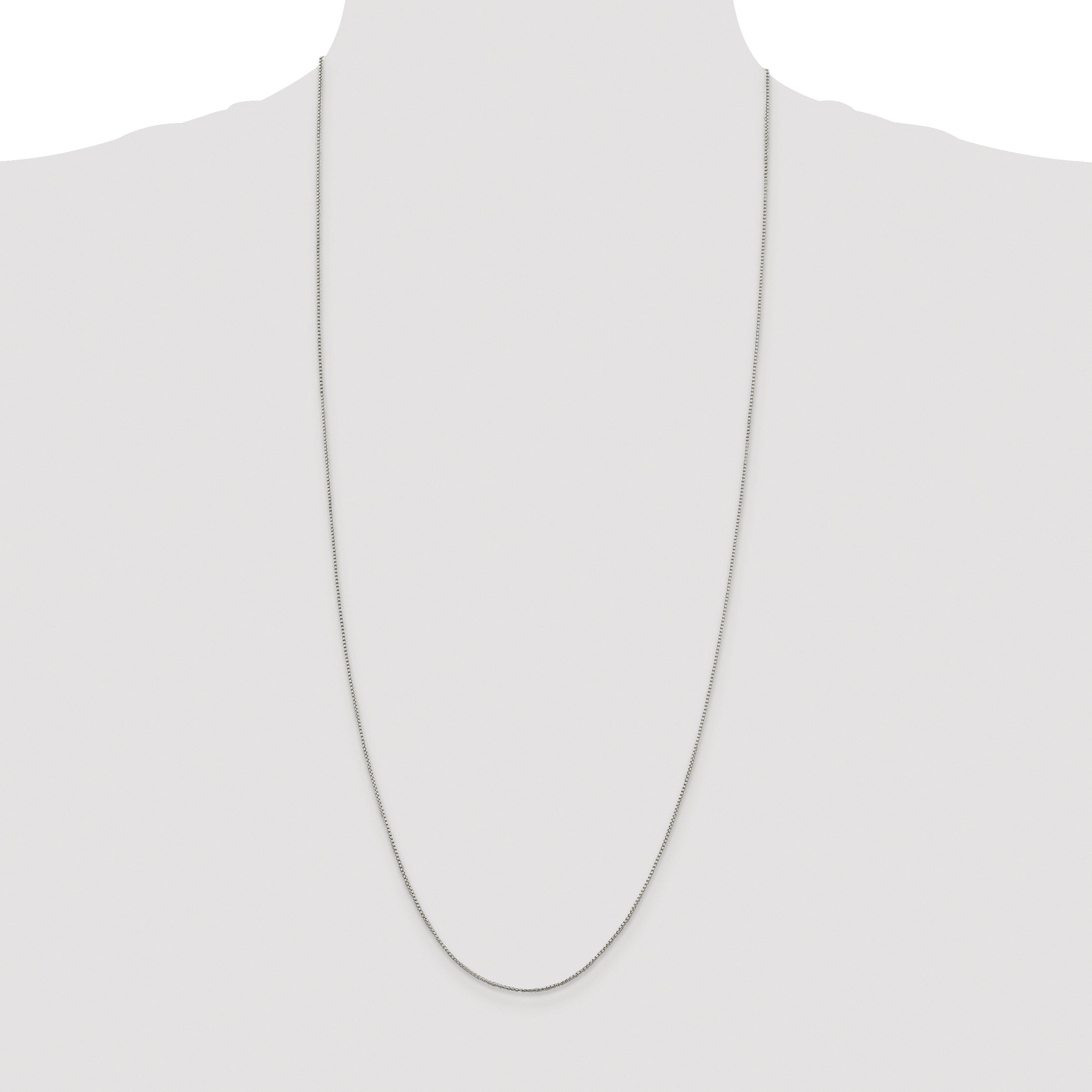 Sterling Silver Rhodium-plated 1mm Round Box Chain