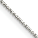 Round Box Chain Necklace in Sterling Silver, 1mm, 16–36 Inch