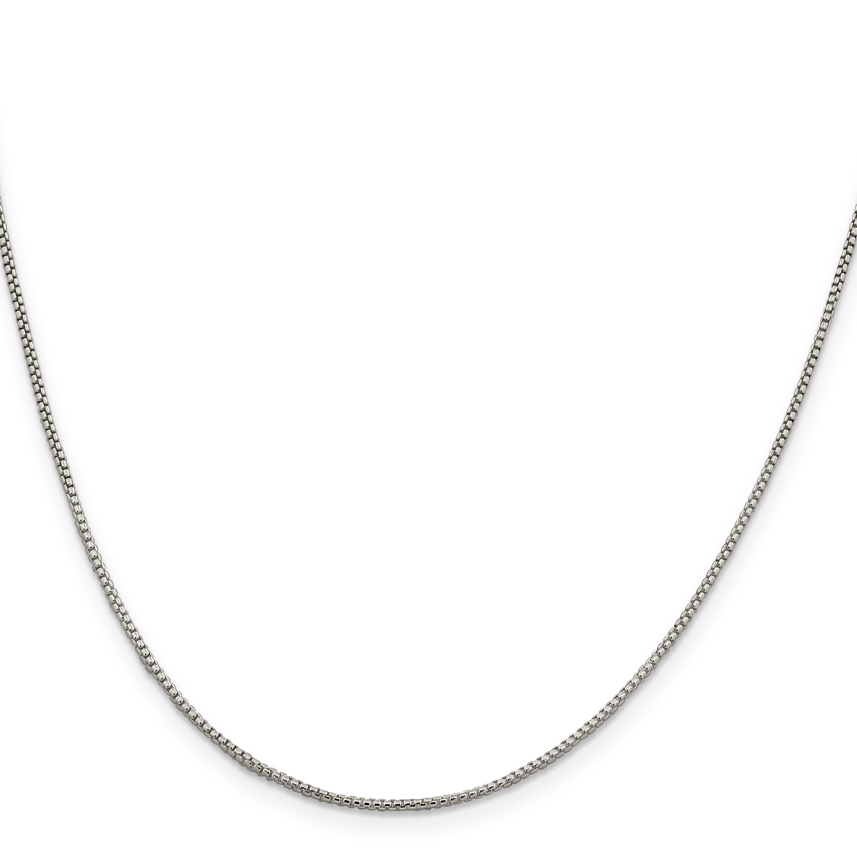 Sterling Silver 1.25mm Round Box Chain With Extension ext. Main image