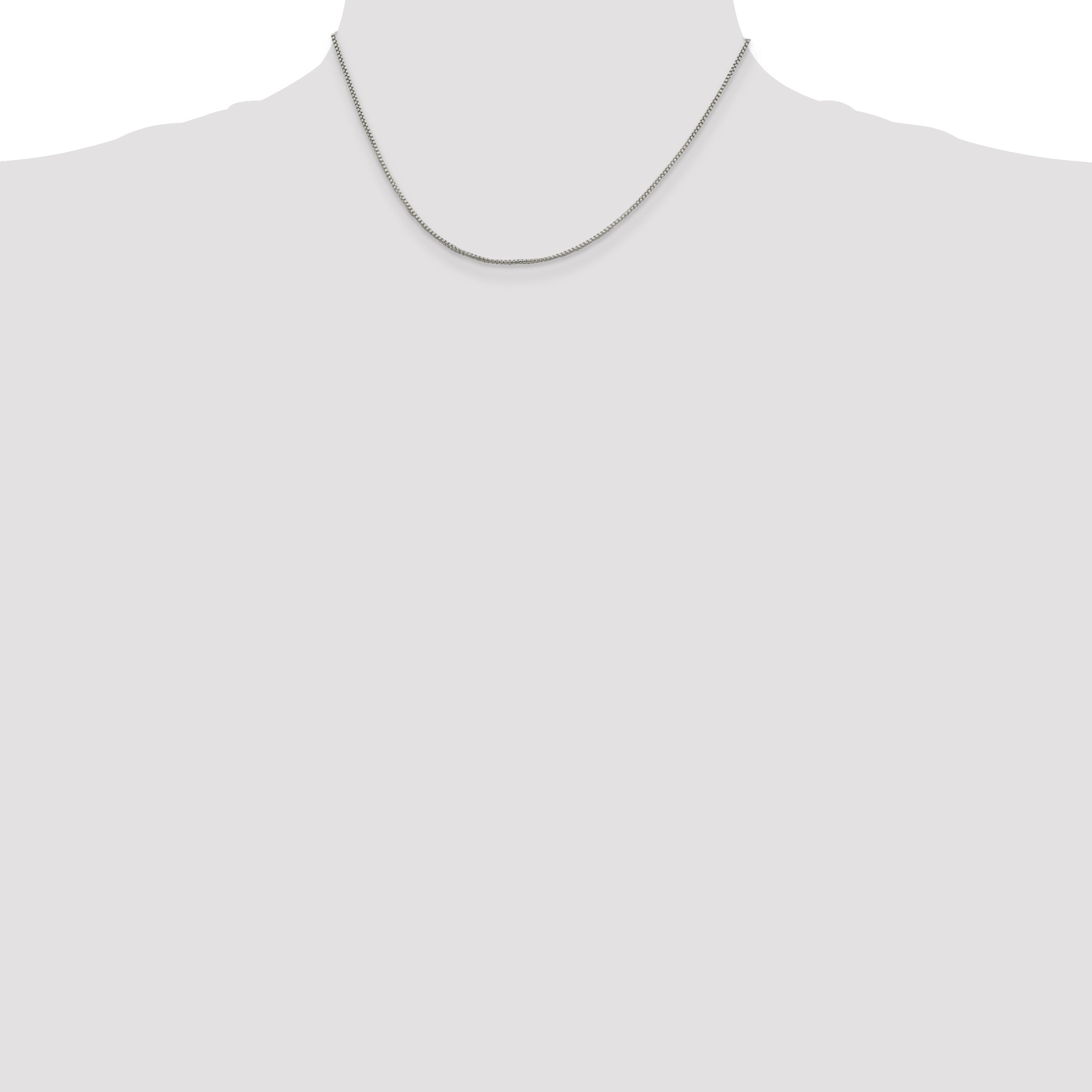 Round Box Chain Necklace in Sterling Silver, 1.25mm Secondary image