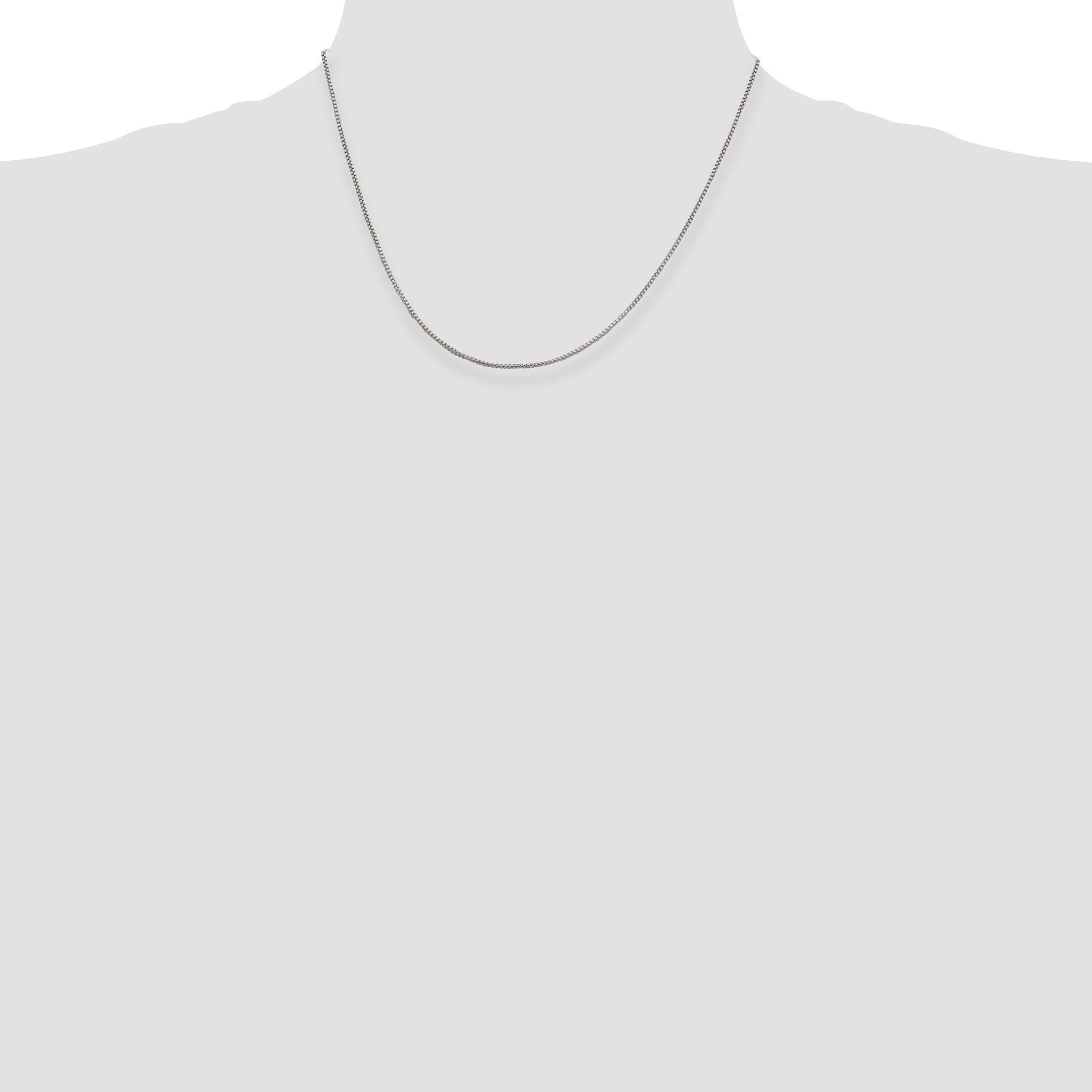 Sterling Silver 1.25mm Round Box Chain With Extension ext.