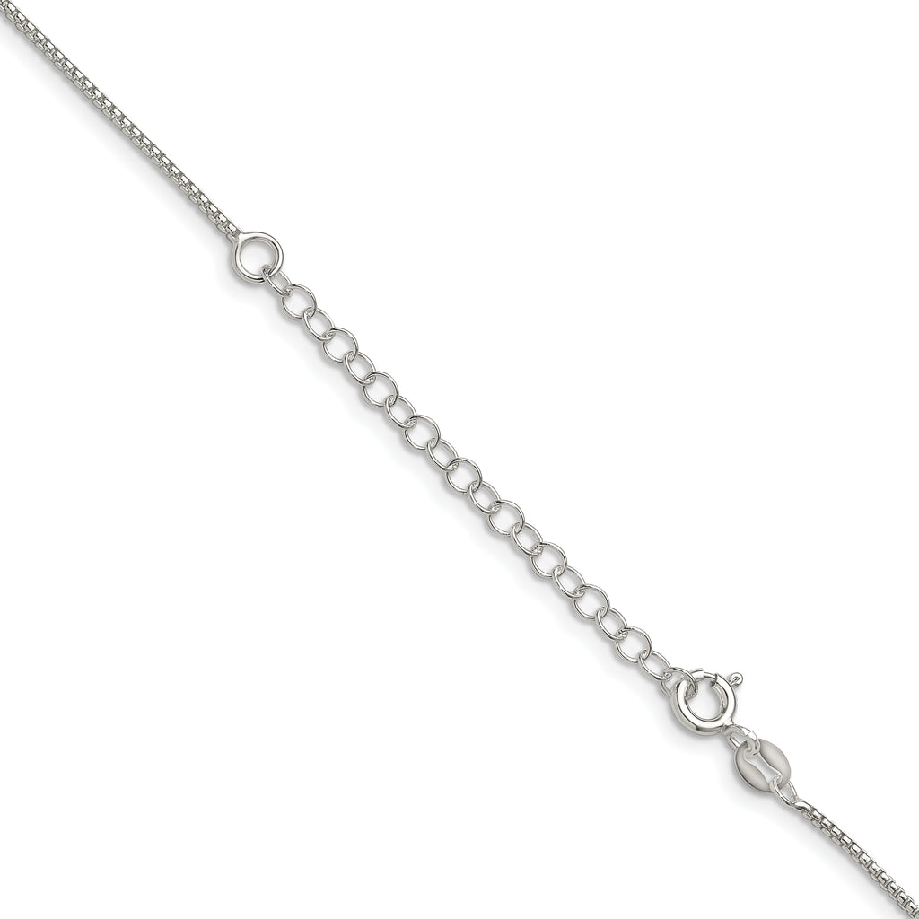 Sterling Silver 1.25mm Round Box Chain With Extension ext.