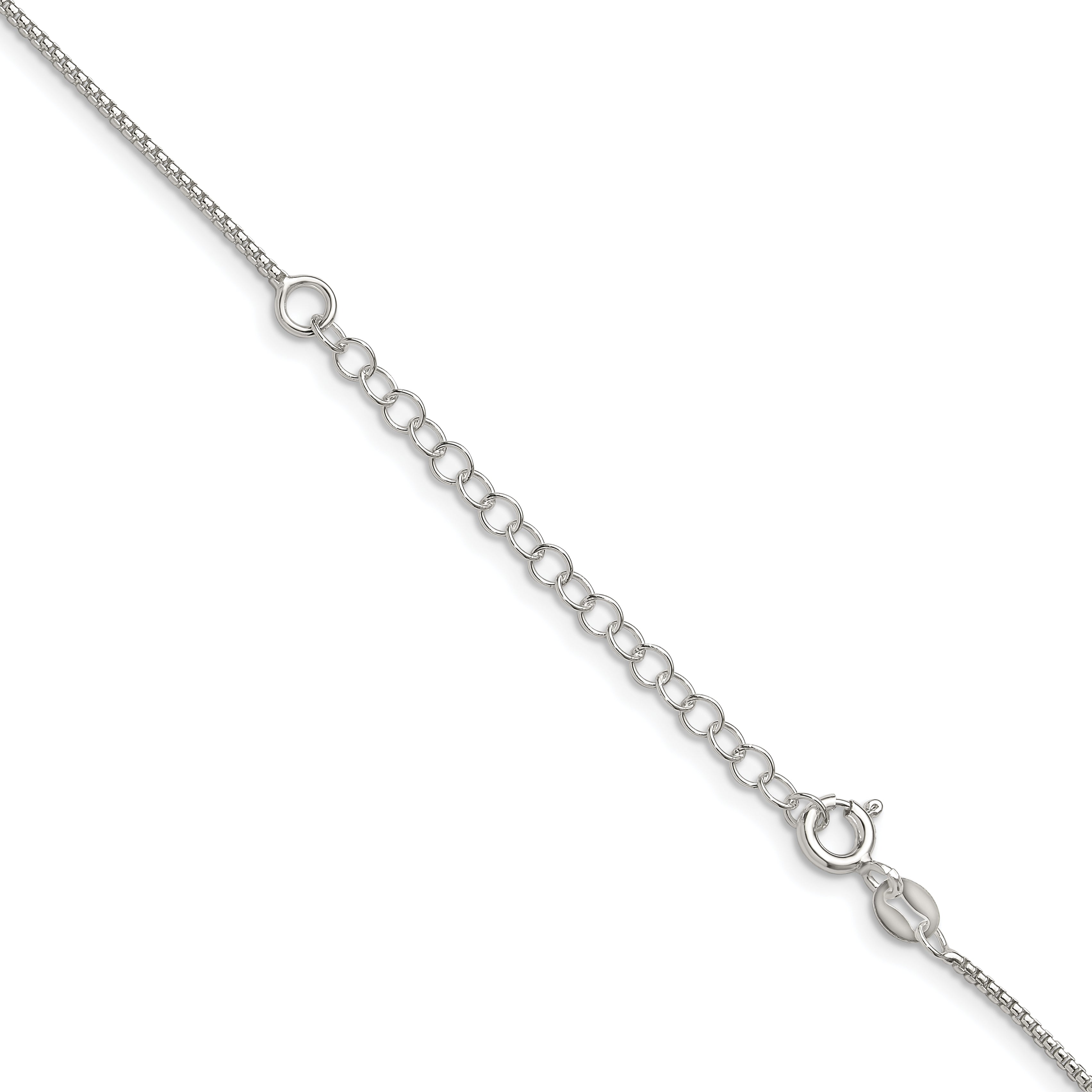 Sterling Silver 1.25mm Round Box Chain With Extension ext.