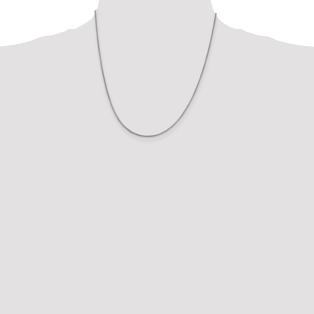 Sterling Silver Rhodium-plated 1.25mm Round Box Chain