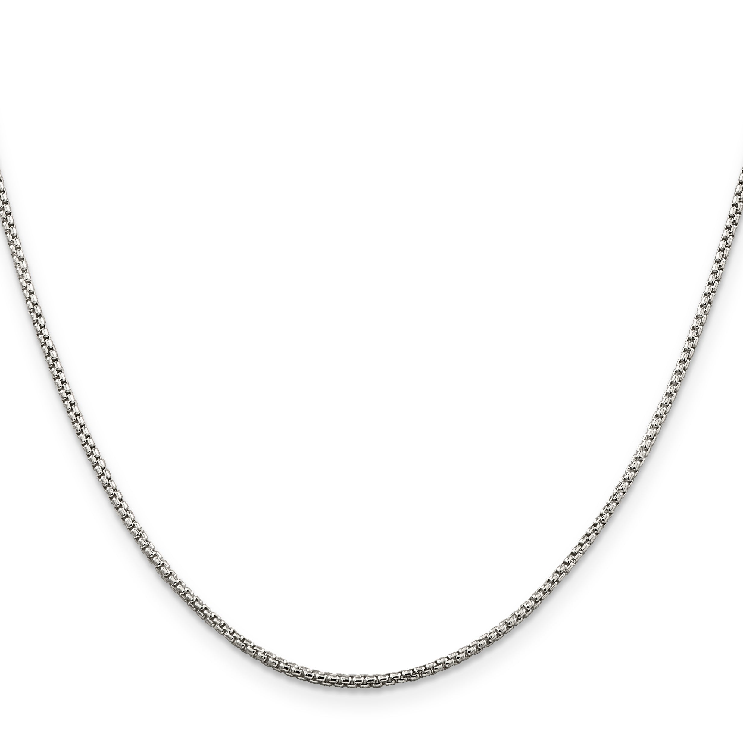 Round Box Chain Necklace in Sterling Silver, 1.5mm Secondary image
