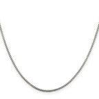 Sterling Silver 1.5mm Round Box Chain With Extension ext.