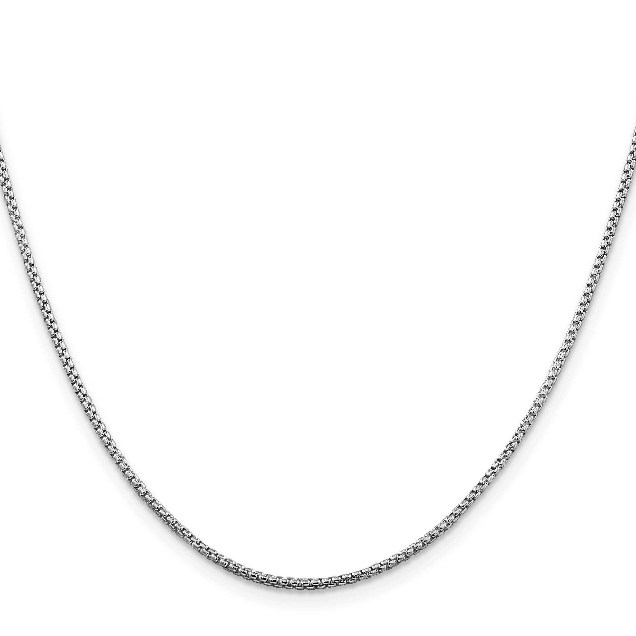 Round Box Chain Necklace in Sterling Silver, 1.5mm Secondary image