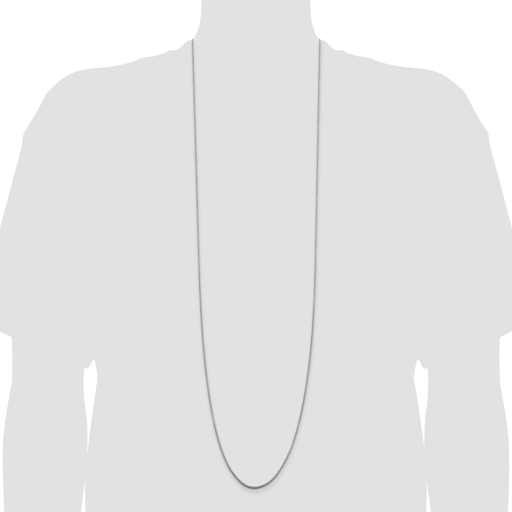 Sterling Silver Rhodium-plated 1.5mm Round Box Chain