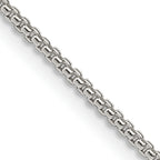 Sterling Silver 1.5mm Round Box Chain With Extension ext.