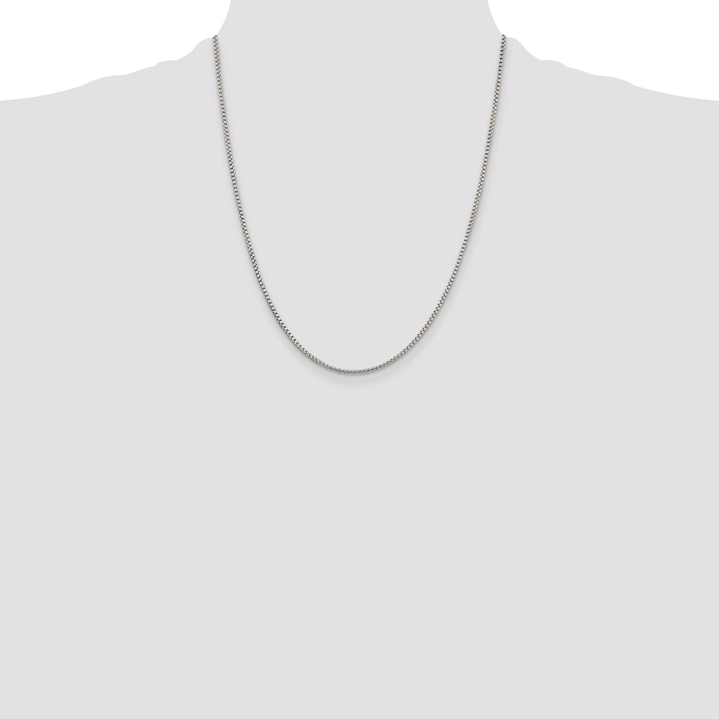 Sterling Silver Box Chain Necklace 1.75mm
