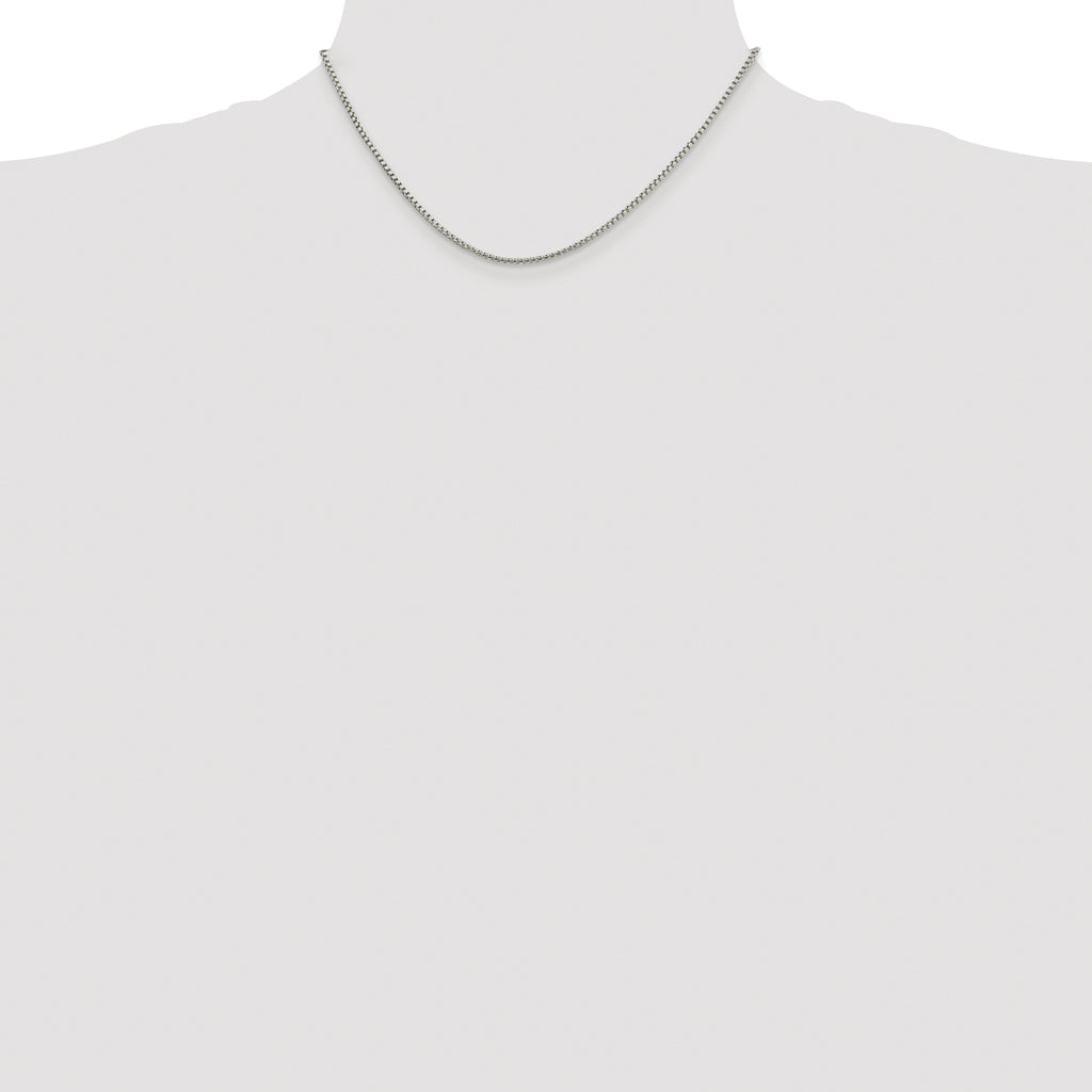 Sterling Silver Rhodium-plated 1.75mm Round Box Chain