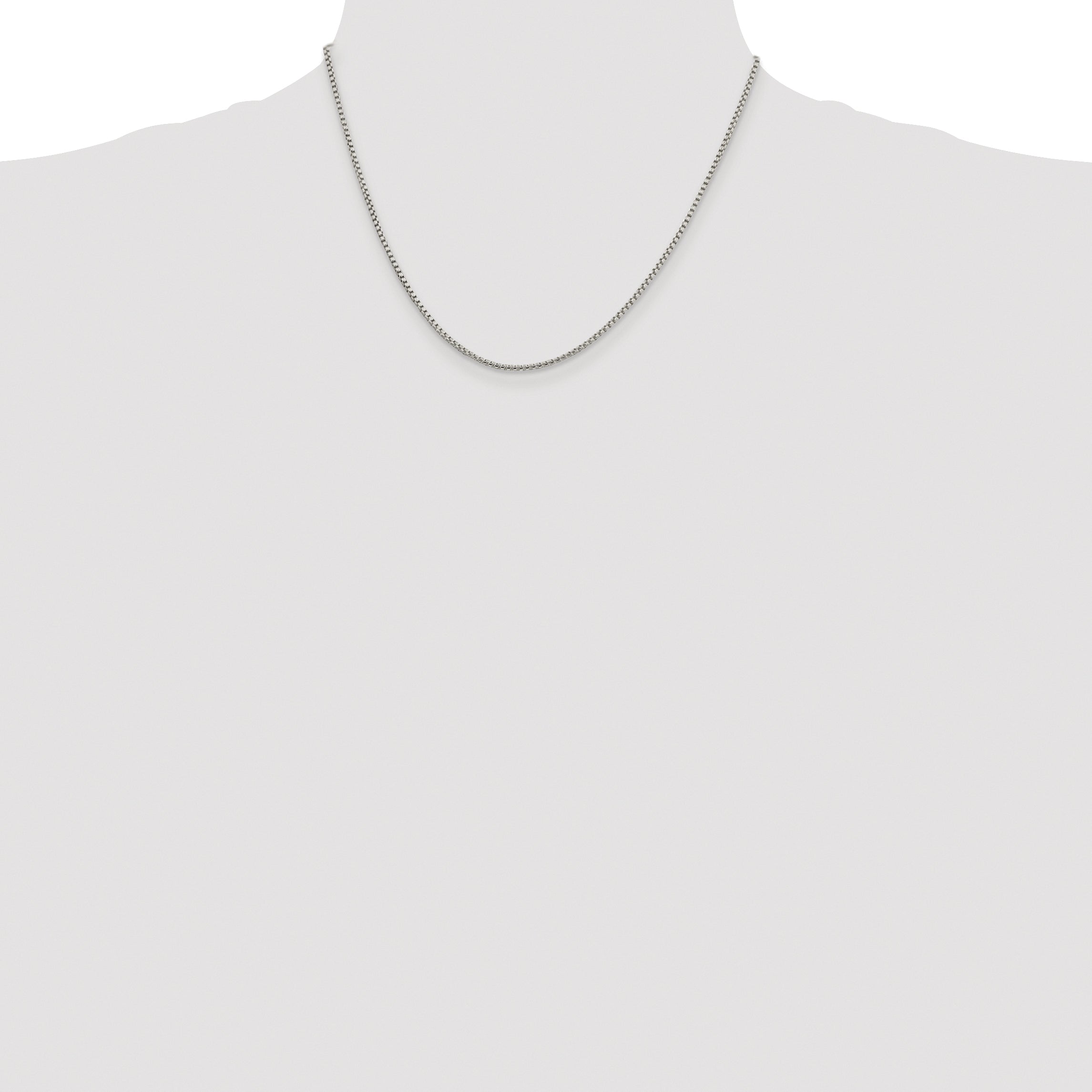 Sterling Silver Rhodium-plated 1.75mm Round Box Chain