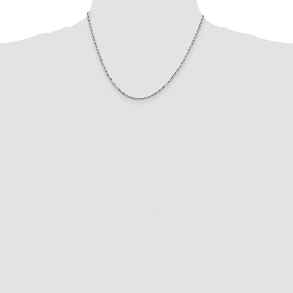 Sterling Silver Rhodium-plated 1.75mm Round Box Chain