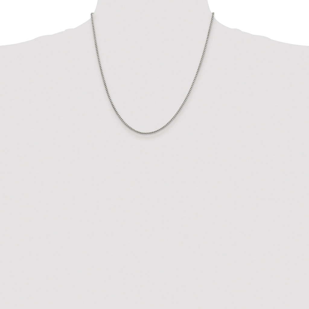 Sterling Silver Rhodium-plated 1.75mm Round Box Chain