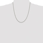 Sterling Silver Rhodium-plated 1.75mm Round Box Chain