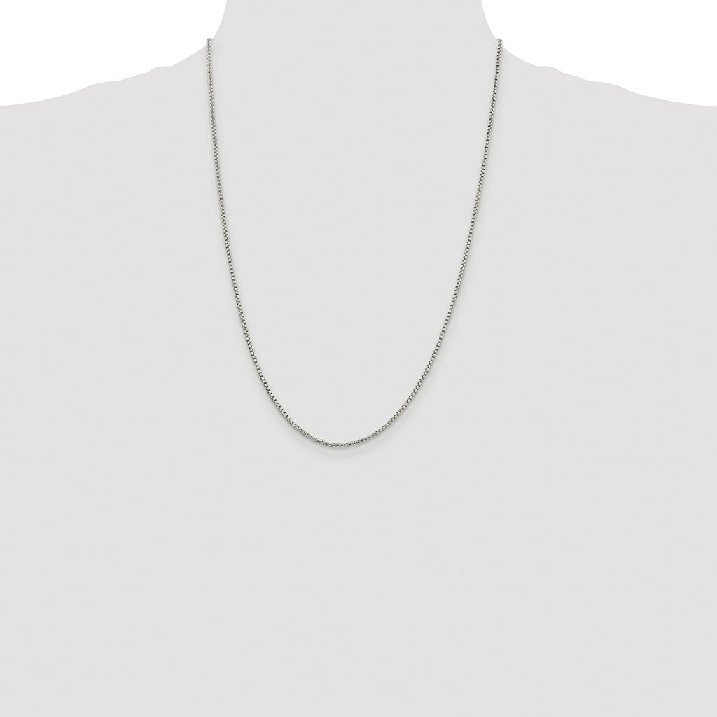 Sterling Silver Rhodium-plated 1.75mm Round Box Chain