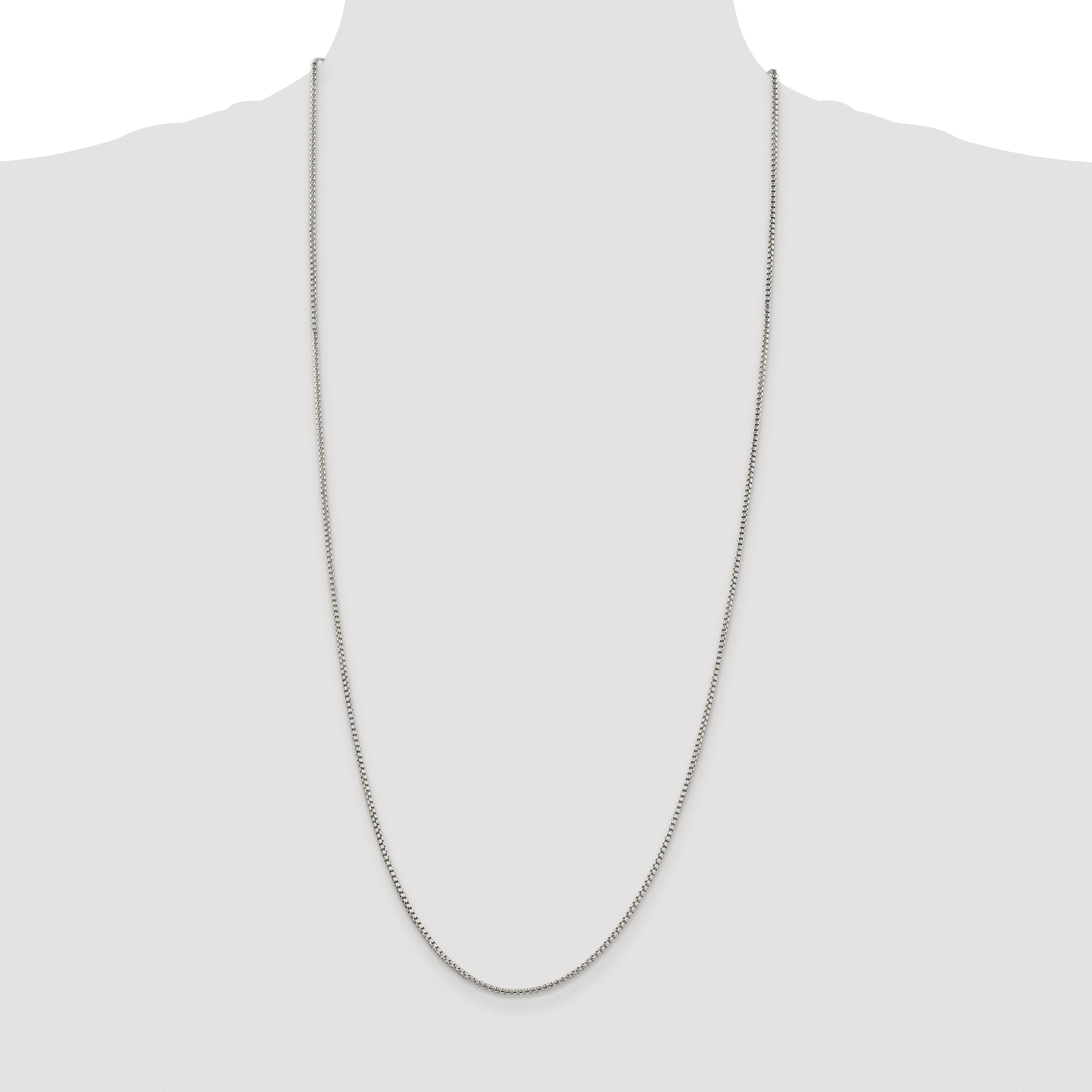 Sterling Silver Rhodium-plated 1.75mm Round Box Chain