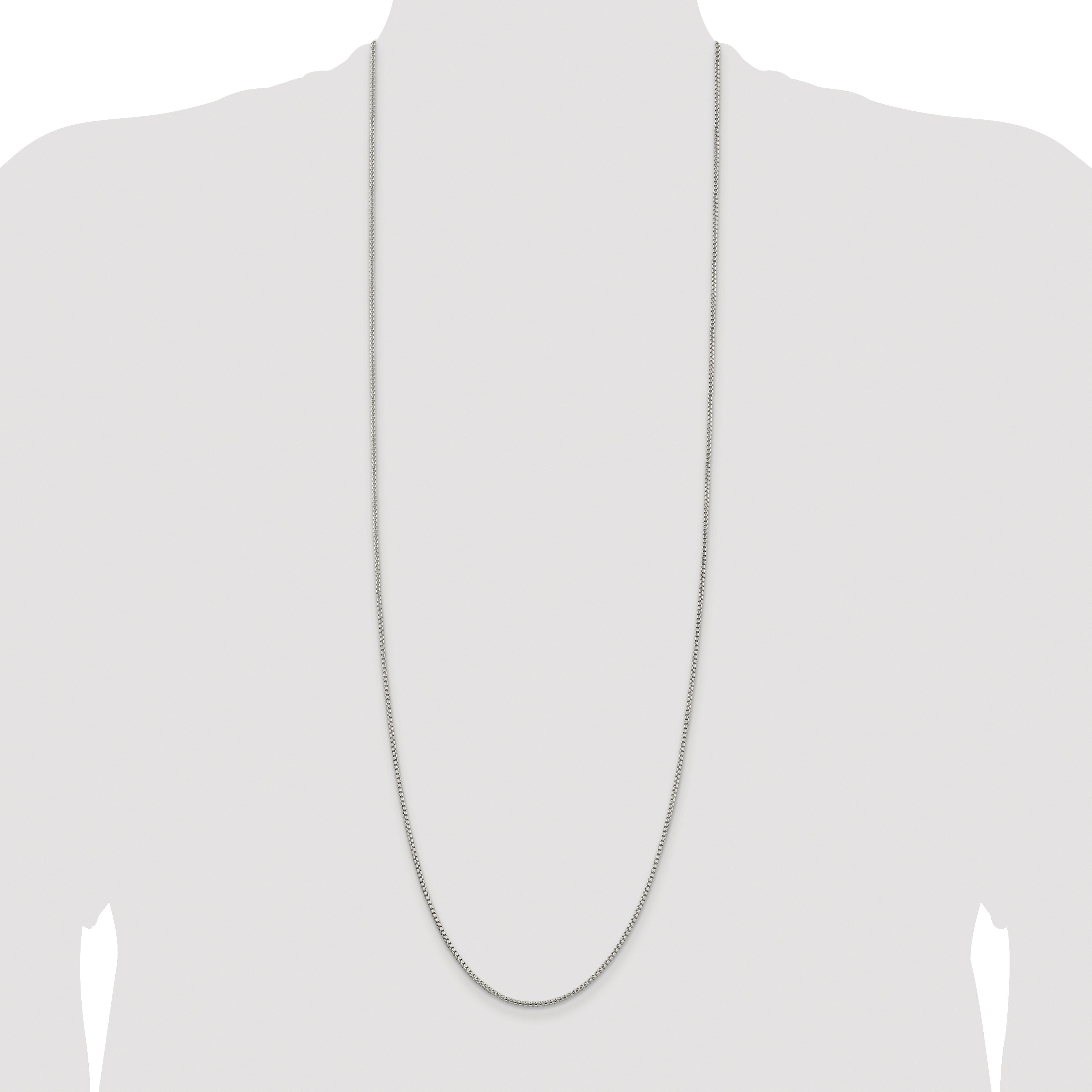 Sterling Silver Rhodium-plated 1.75mm Round Box Chain