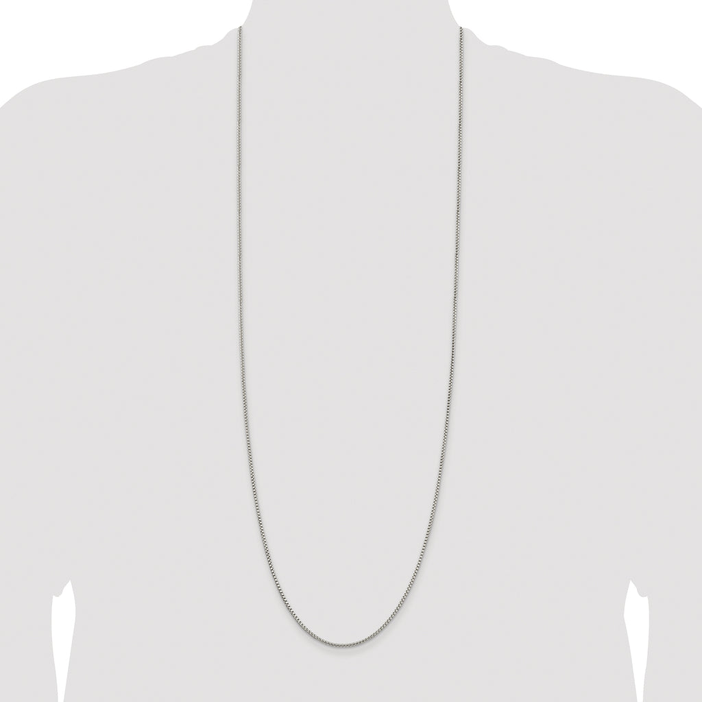 Sterling Silver Rhodium-plated 1.75mm Round Box Chain