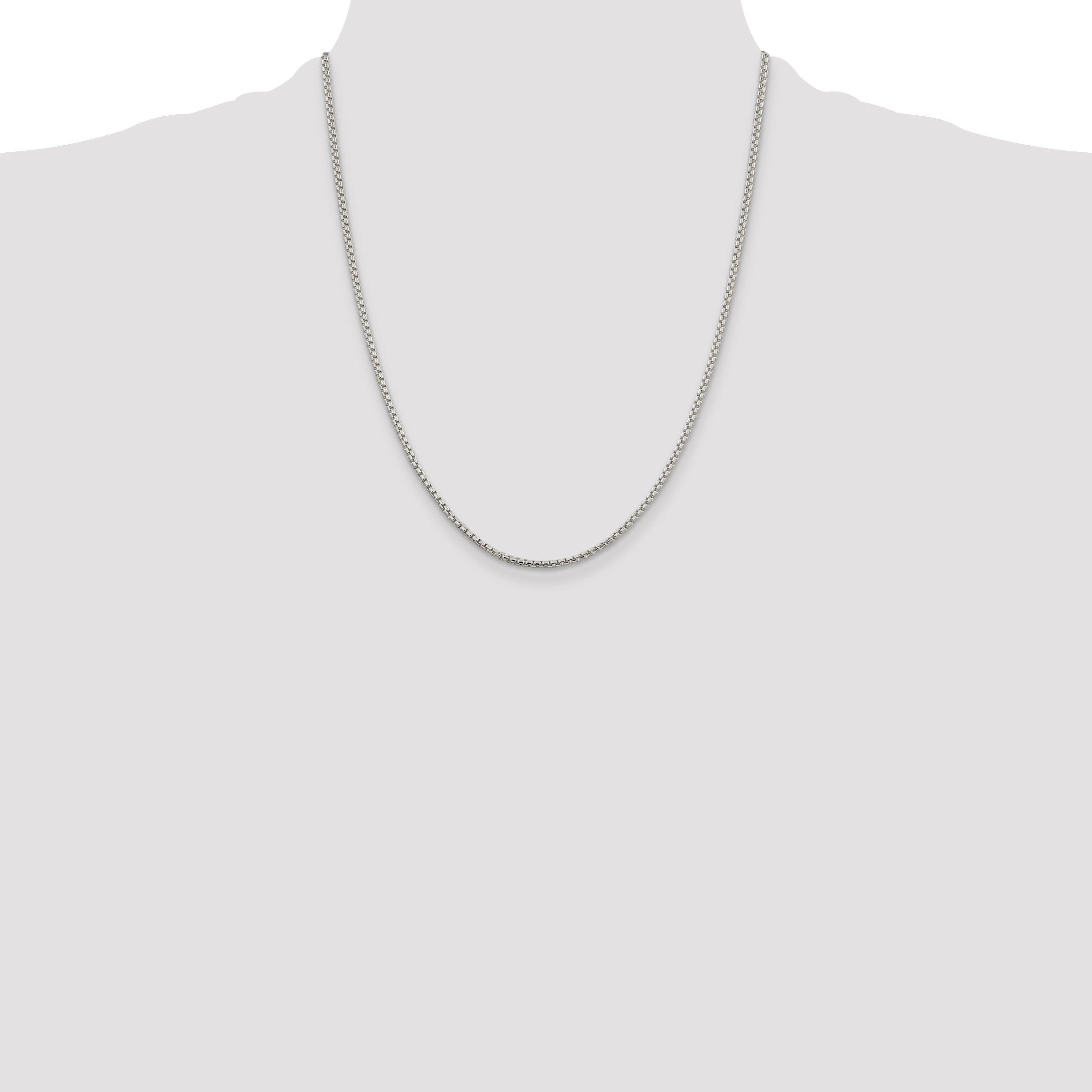 Sterling Silver Box Chain Necklace 2mm