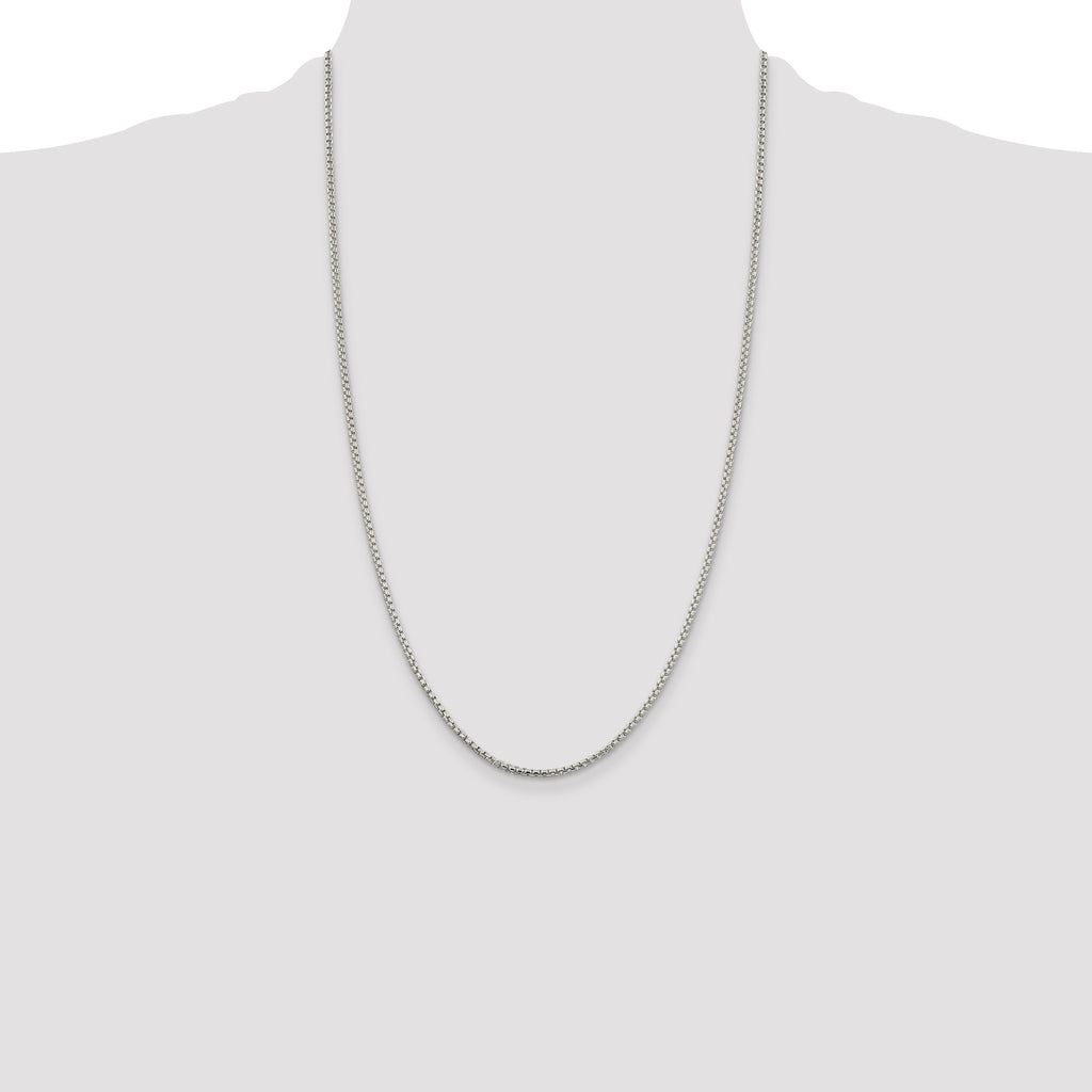 Sterling Silver 2mm Round Box Chain