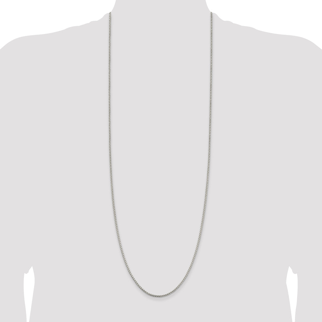 Sterling Silver 2mm Round Box Chain