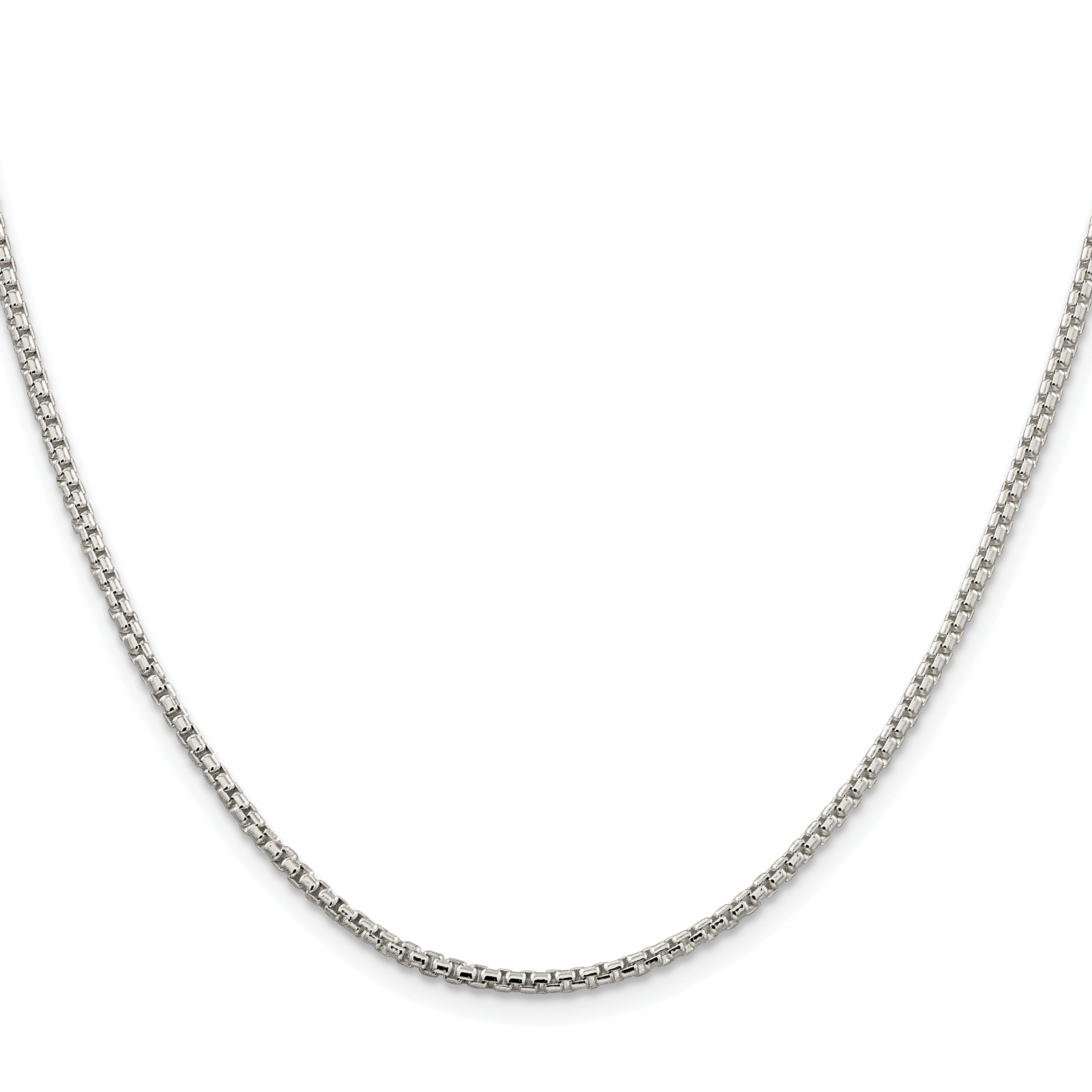 Sterling Silver Rhodium-plated 2mm Round Box Chain Secondary image