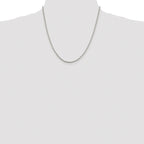 Sterling Silver Rhodium-plated 2mm Round Box Chain