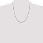 Sterling Silver Rhodium-plated 2mm Round Box Chain