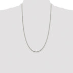 Sterling Silver Rhodium-plated 2mm Round Box Chain