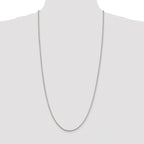 Sterling Silver Rhodium-plated 2mm Round Box Chain
