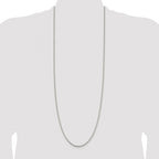 Sterling Silver Rhodium-plated 2mm Round Box Chain