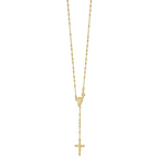 Sterling Silver Gold-plated Polished Bead Rosary 18 inch Necklace