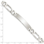 Sterling Silver 8.5inch Polished Engraveable Figaro Link ID Bracelet
