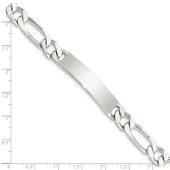 Sterling Silver 8.5inch Polished Engraveable Figaro Link ID Bracelet