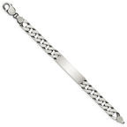Sterling Silver 8.5inch Engraveable Antiqued Curb Link ID Bracelet