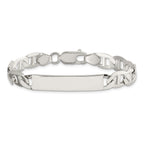 Sterling Silver Polished Engravable Anchor Link 33x8mm Plate 7 inch ID Bracelet