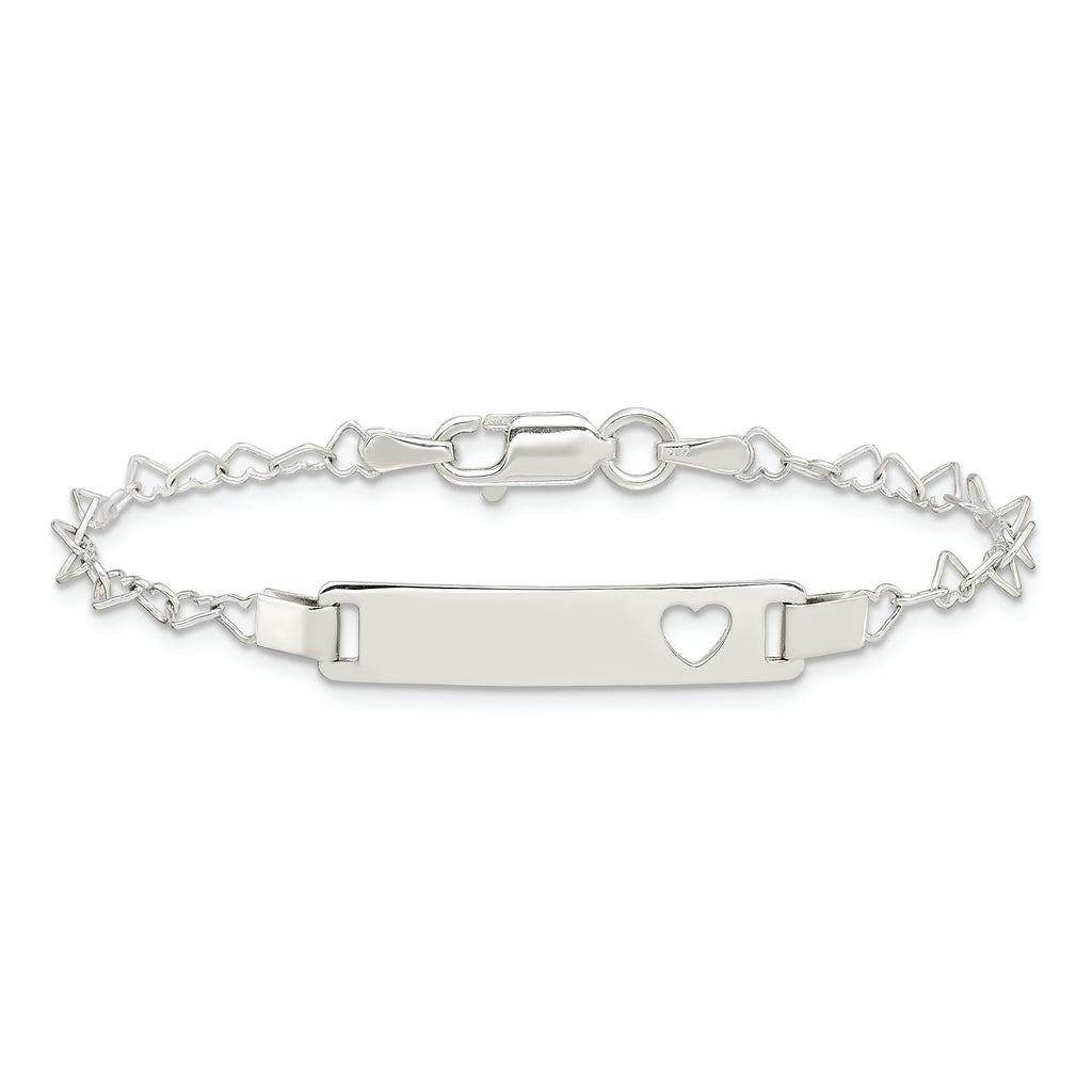 Sterling Silver Heart Baby ID Bracelet