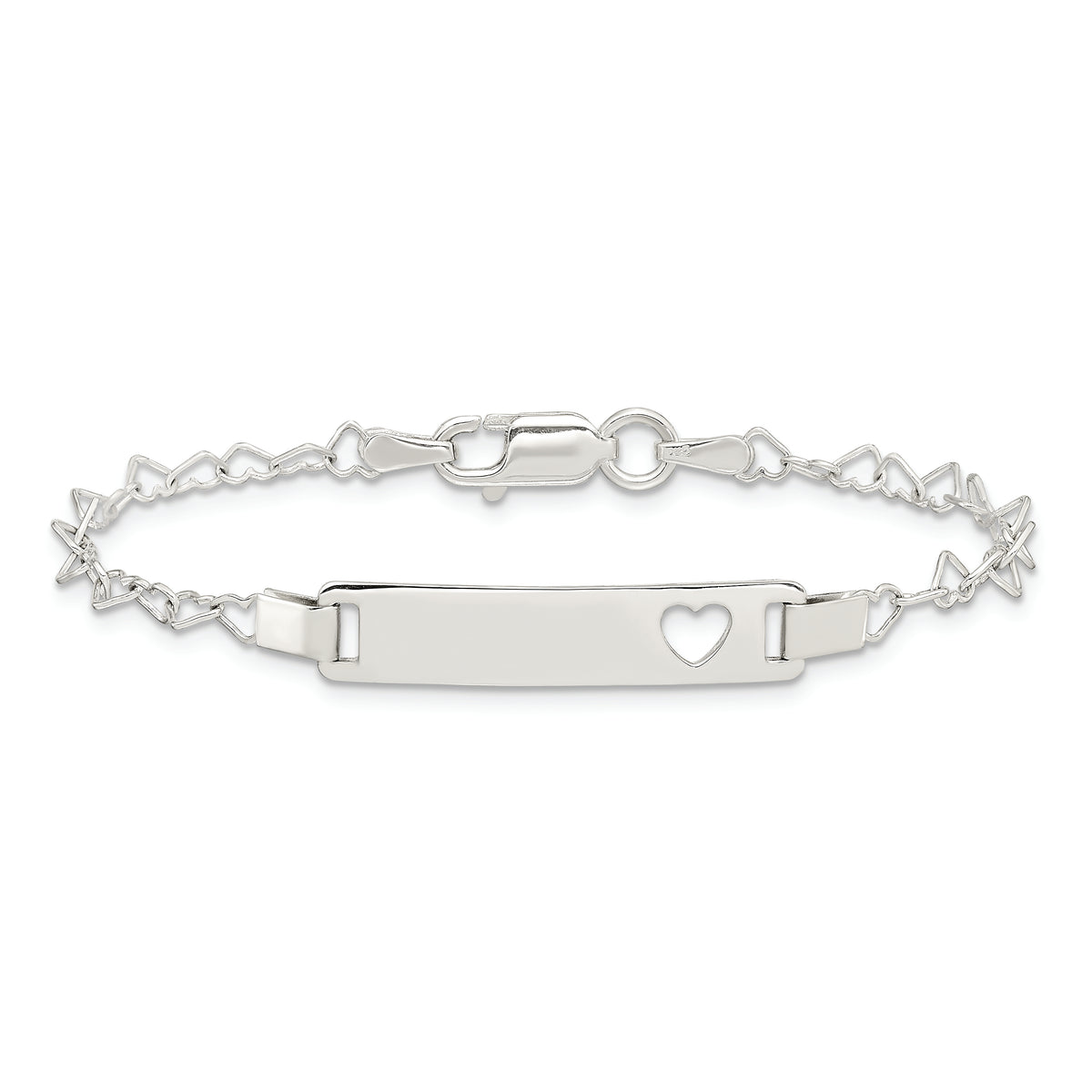 Sterling Silver Heart Baby ID Bracelet