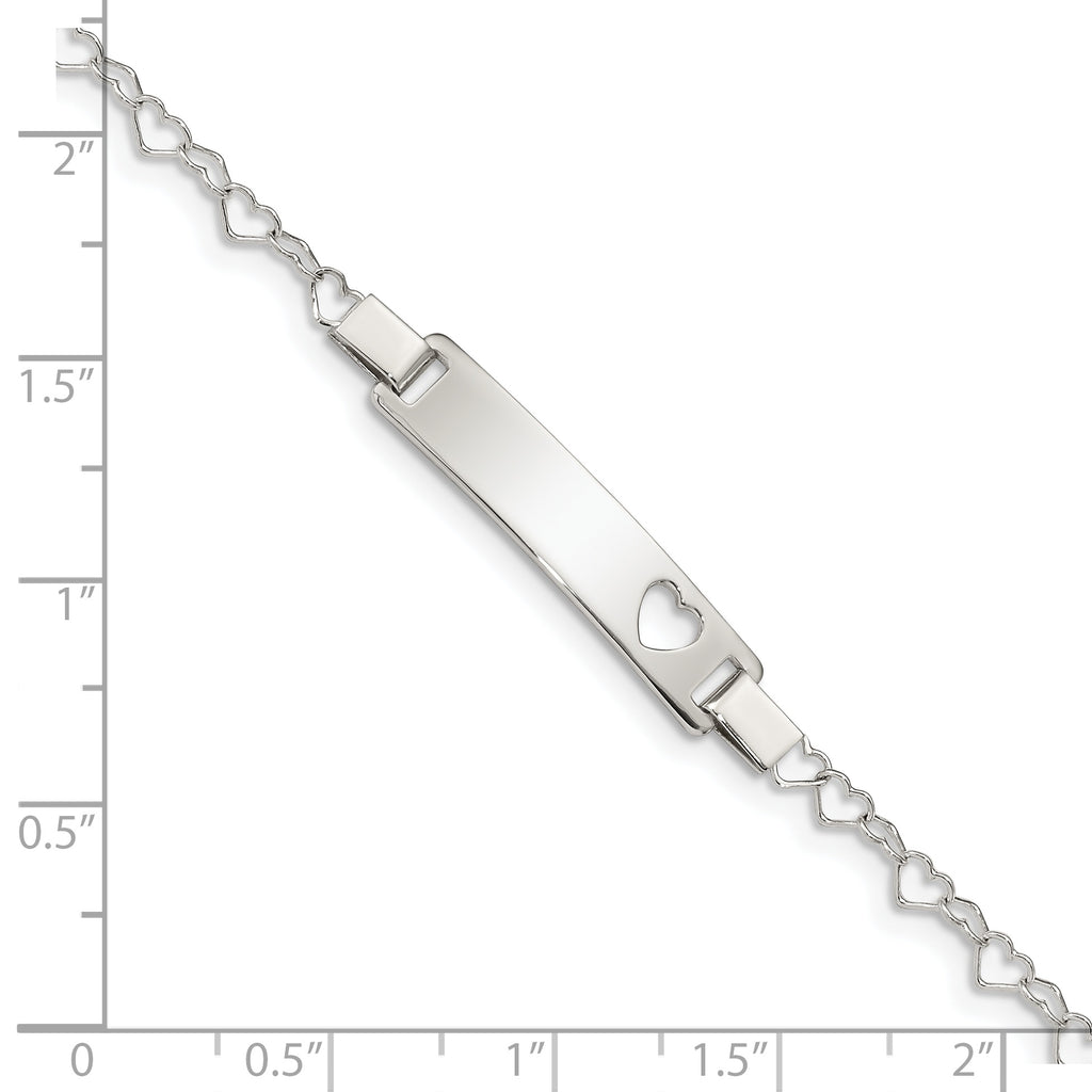 Sterling Silver Heart Baby ID Bracelet
