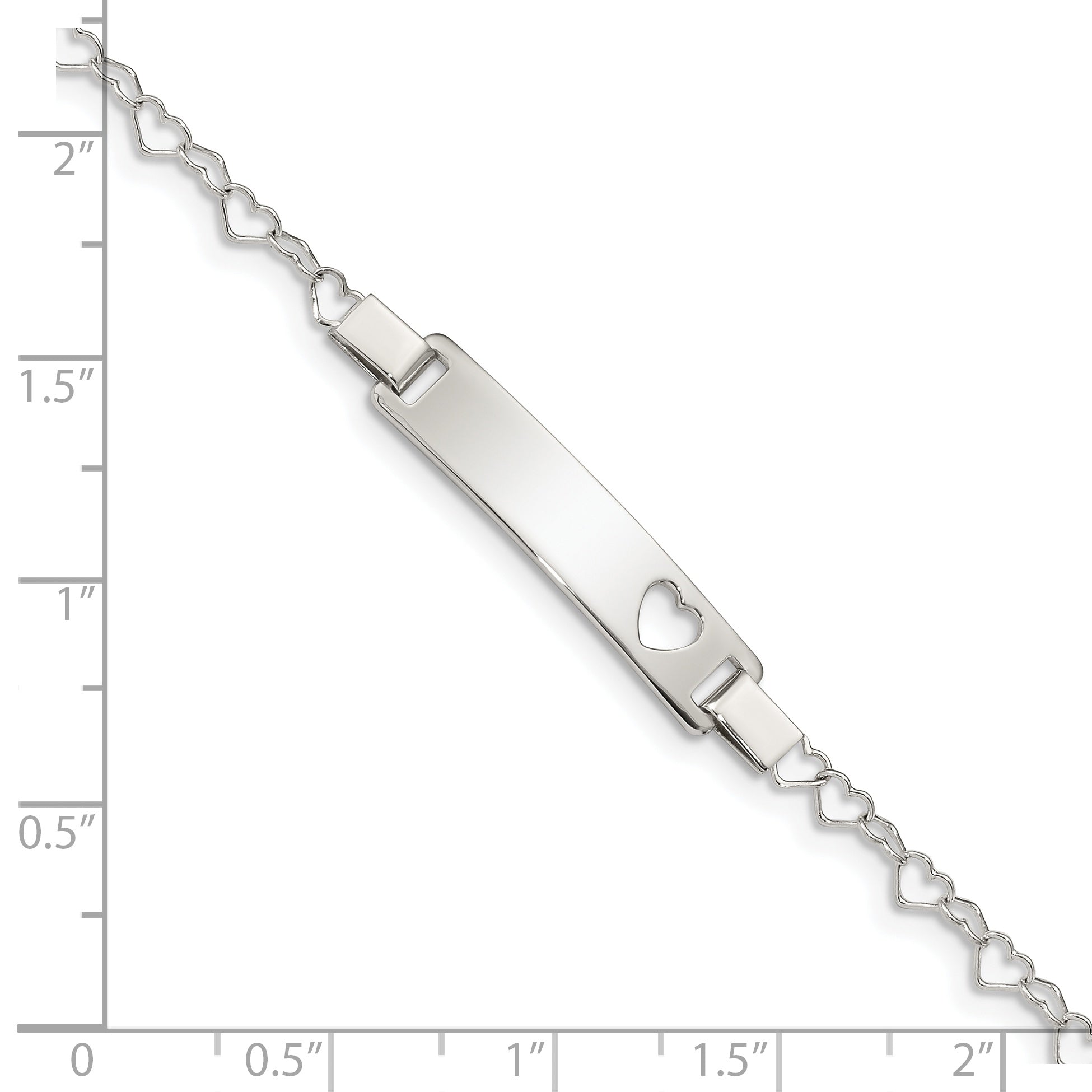 Sterling Silver Heart Baby ID Bracelet