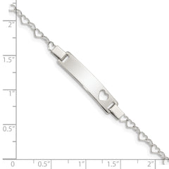 Sterling Silver Heart Baby ID Bracelet