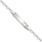 Sterling Silver Heart Baby ID Bracelet