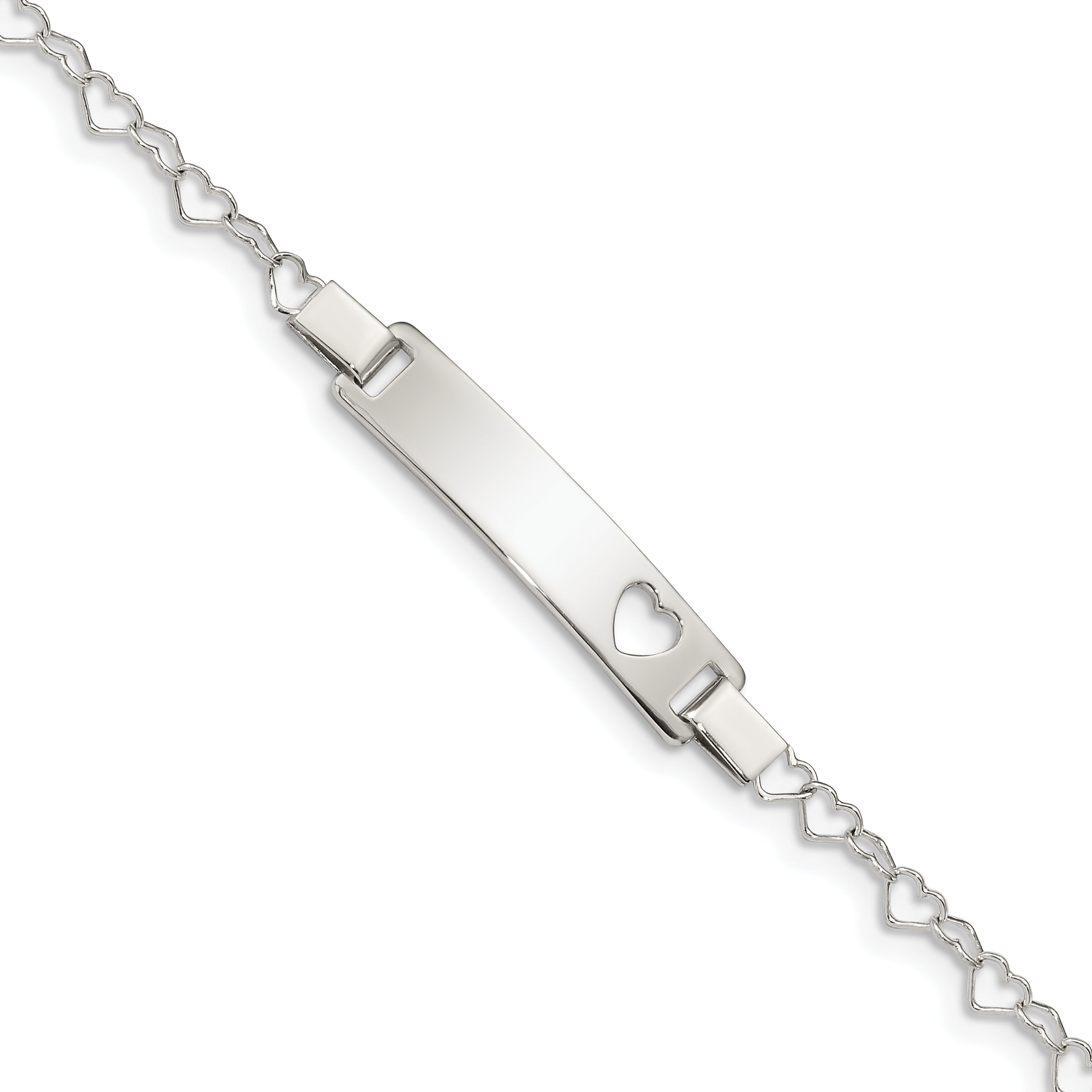 Sterling Silver Heart Baby ID Bracelet