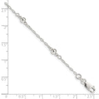 Sterling Silver Polished Fancy Bead with 1in Extension Children's Bracelet
