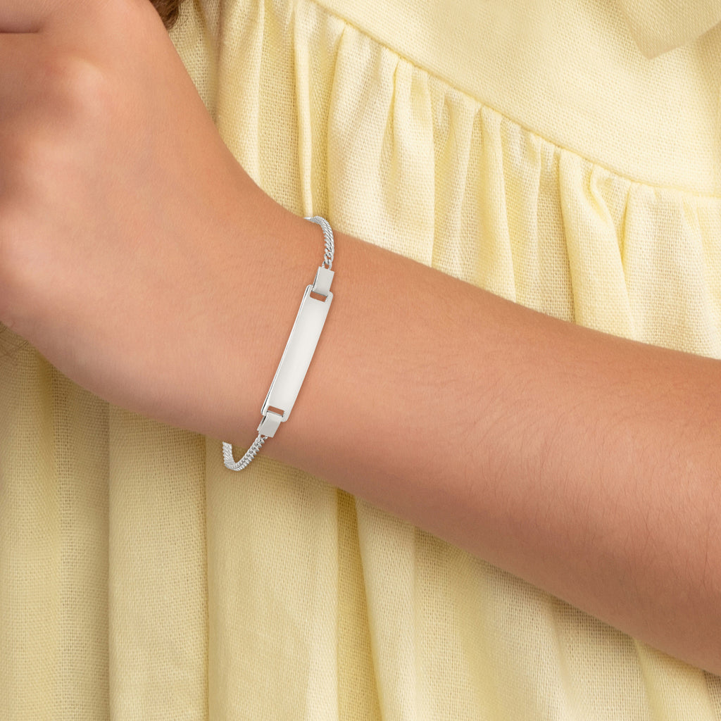 Sterling Silver Adjustable Baby ID Bracelet