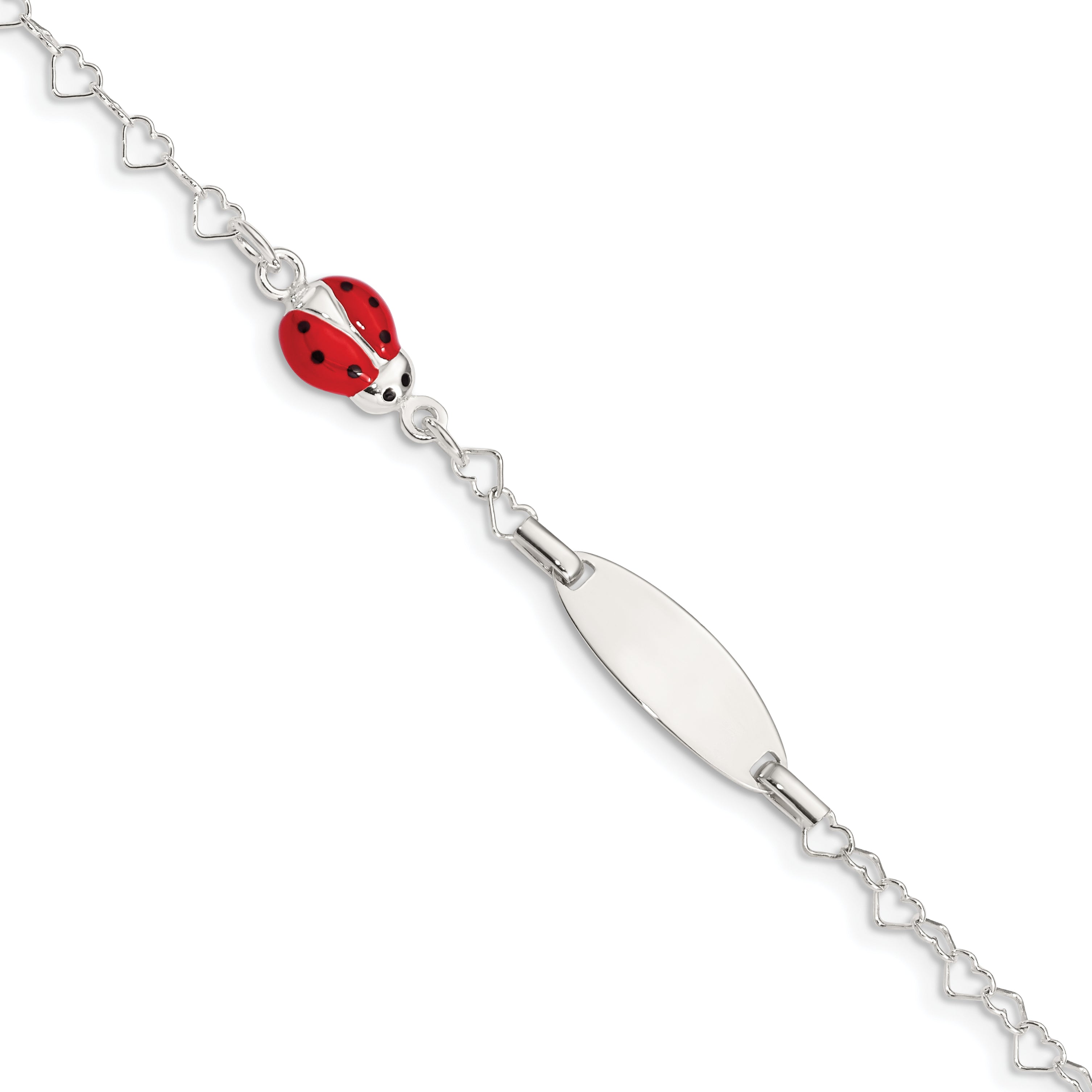 Sterling Silver Polished Lady Bug Baby Engraveable ID Bracelet Main image