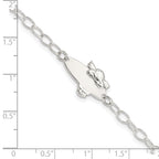 Sterling Silver Polished Angel Baby Engraveable ID Bracelet